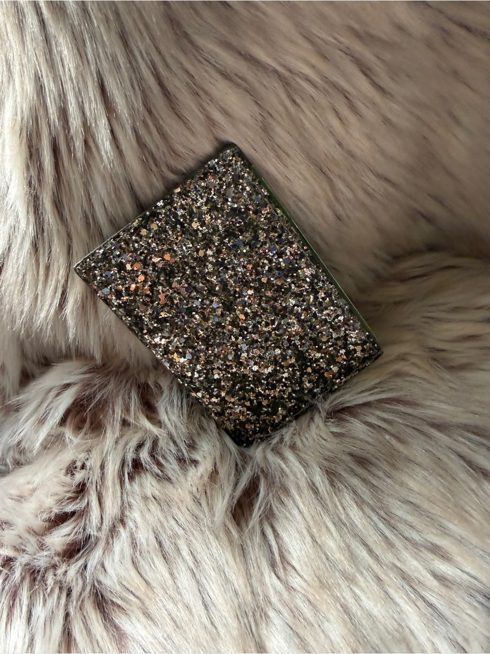 kate spade gray taupe gold glitter leather slim cardholder all that glitters